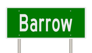 İşaretli yeşil 3D otoyol