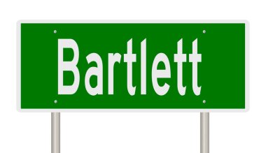 İşaretli yeşil 3D otoyol