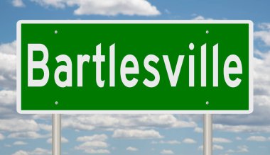 İşaretli yeşil 3D otoyol