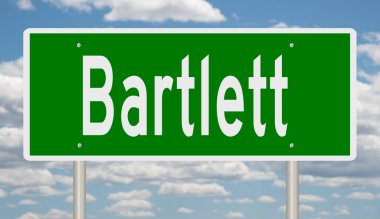 İşaretli yeşil 3D otoyol