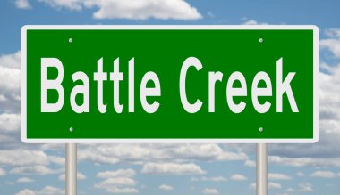 İşaretli yeşil 3D otoyol