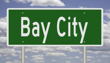 İşaretli yeşil 3D otoyol