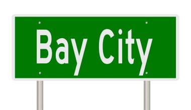 İşaretli yeşil 3D otoyol