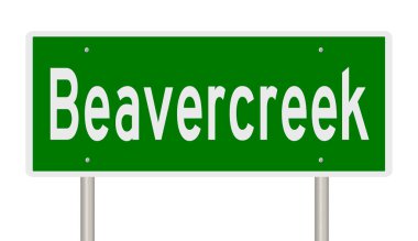 İşaretli yeşil 3D otoyol