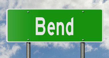 İşaretli yeşil 3D otoyol