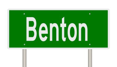 İşaretli yeşil 3D otoyol