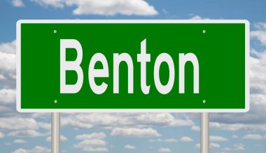 İşaretli yeşil 3D otoyol