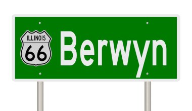 İşaretli yeşil 3D otoyol