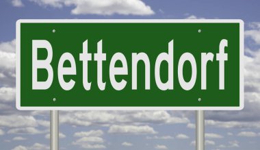 İşaretli yeşil 3D otoyol