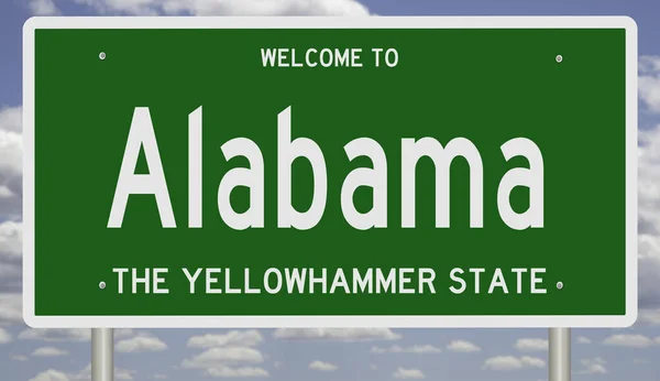 Зеленый Дорожный Знак Алабамы — стоковое фото