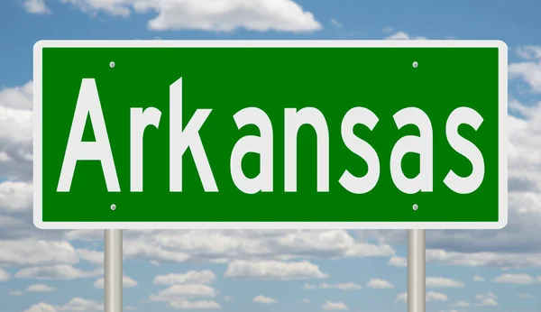 Arkansas için yeşil 3D otoyol tabelası