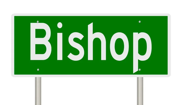 Rendered Green Highway Sign Bishop California — Stock Photo, Image