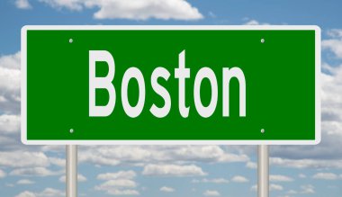 İşaretli yeşil 3D otoyol