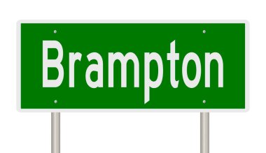 İşaretli yeşil 3D otoyol