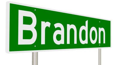 İşaretli yeşil 3D otoyol