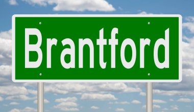 İşaretli yeşil 3D otoyol