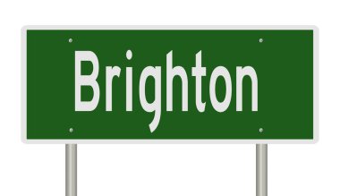 İşaretli yeşil 3D otoyol