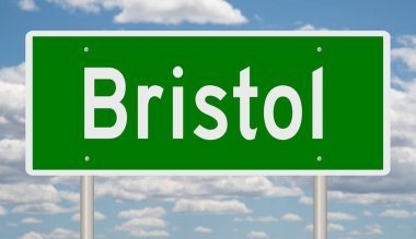 Bristol için yeşil 3D otoyol tabelası