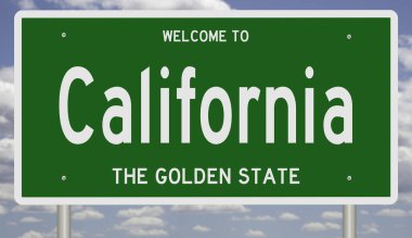 Kaliforniya için yeşil 3D otoyol tabelası