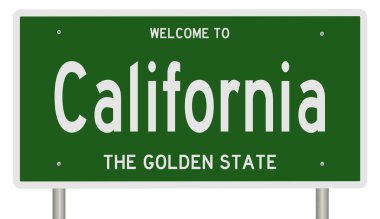 Kaliforniya için yeşil 3D otoyol tabelası