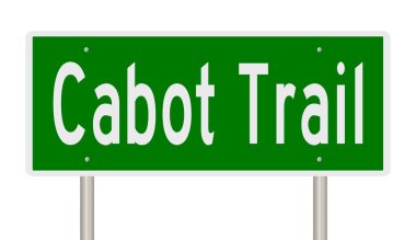 Cabot Patikası için yeşil 3D otoyol tabelası