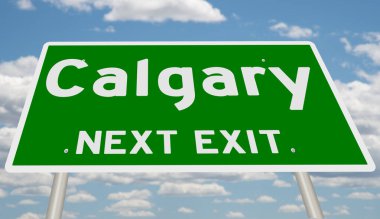 İşaretli yeşil 3D otoyol