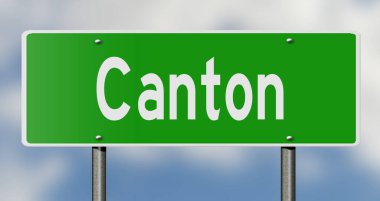 İşaretli yeşil 3D otoyol