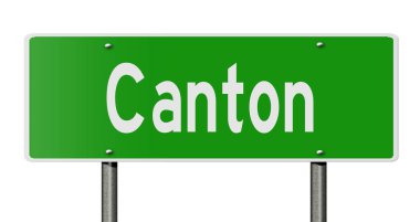 İşaretli yeşil 3D otoyol