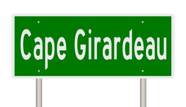 Cape Girardeau için yeşil 3D otoyol tabelası