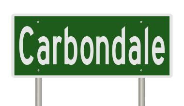 İşaretli yeşil 3D otoyol