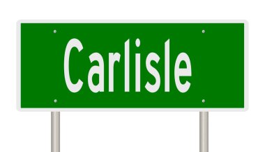 İşaretli yeşil 3D otoyol