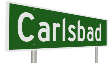 İşaretli yeşil 3D otoyol