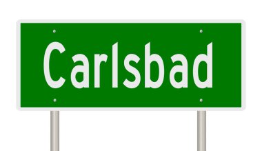 İşaretli yeşil 3D otoyol