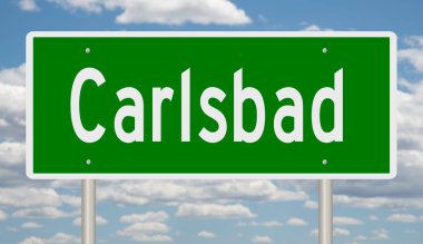 İşaretli yeşil 3D otoyol