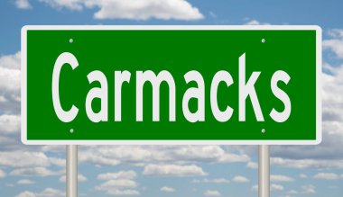 İşaretli yeşil 3D otoyol