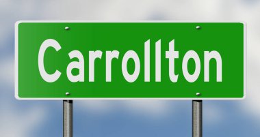 İşaretli yeşil 3D otoyol