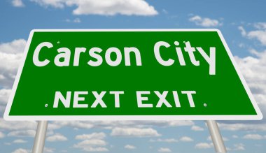 İşaretli yeşil 3D otoyol