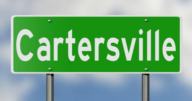 İşaretli yeşil 3D otoyol