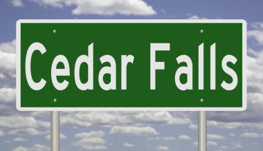 İşaretli yeşil 3D otoyol