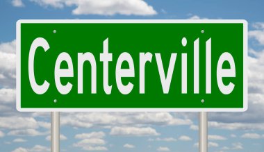 Centerville için yeşil 3D otoyol tabelası