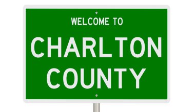 İşaretli yeşil 3D otoyol 