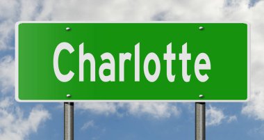 İşaretli yeşil 3D otoyol 