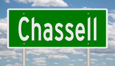 İşaretli yeşil 3D otoyol 