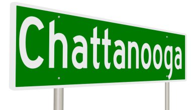 İşaretli yeşil 3D otoyol 