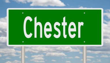 İşaretli yeşil 3D otoyol 