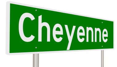 İşaretli yeşil 3D otoyol 