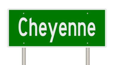 İşaretli yeşil 3D otoyol 