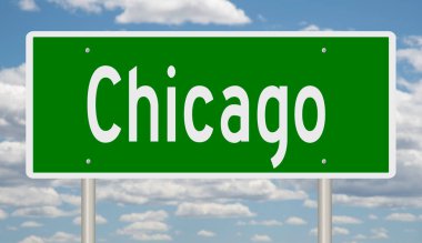 İşaretli yeşil 3D otoyol 