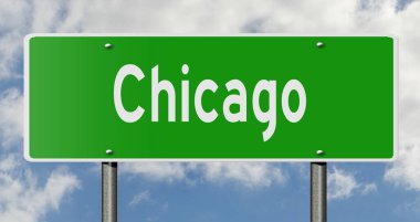 İşaretli yeşil 3D otoyol 