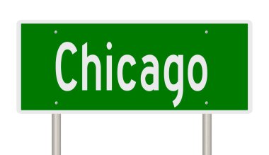 İşaretli yeşil 3D otoyol 